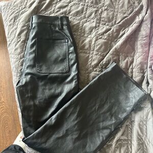 Aritzia Leather Black Pants